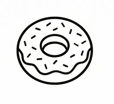 a black and white drawing of a dough.webp